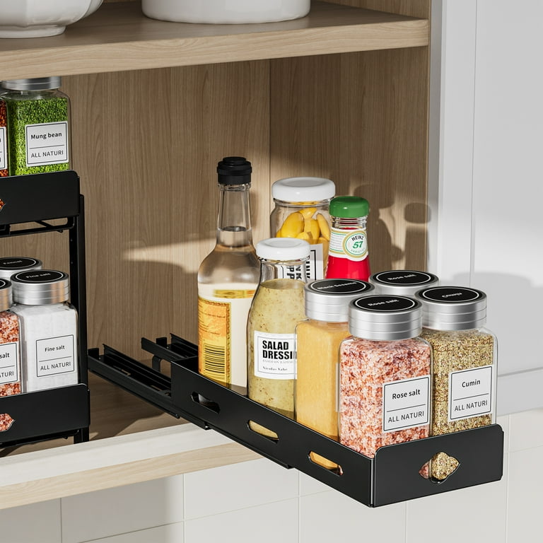 BOIVSHI Pull Out Spice Rack Organizer for Cabinet, Heavy Duty