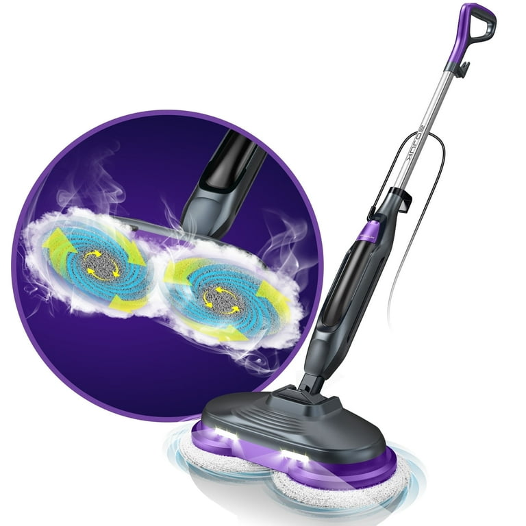 BOJUK Steam Mop, Scrubbing Mop Pads, LED Headlights, Cleaning