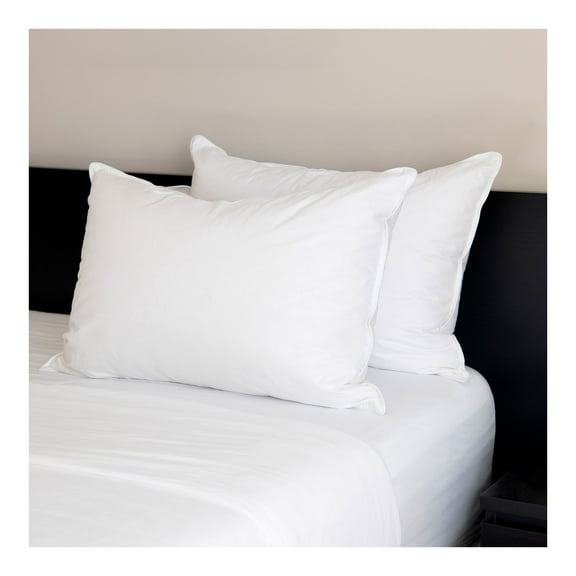 BOKSER Basics Hospitality Hotel Pillow – Cotton Cover with Recycled Fill – Queen – Medium – Bulk Case of 10, For Hotels, Rentals, Multi-Property Use