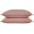 thumbnail image 1 of French Linen Box Stitch Quilted Sham Set - Standard - Clay | BOKSER HOME, 1 of 5