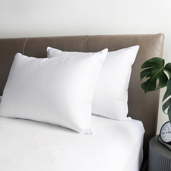 Medium 700 Fill Power Luxury White Duck Down Machine Washable White Bed Pillow - King | BOKSER HOME