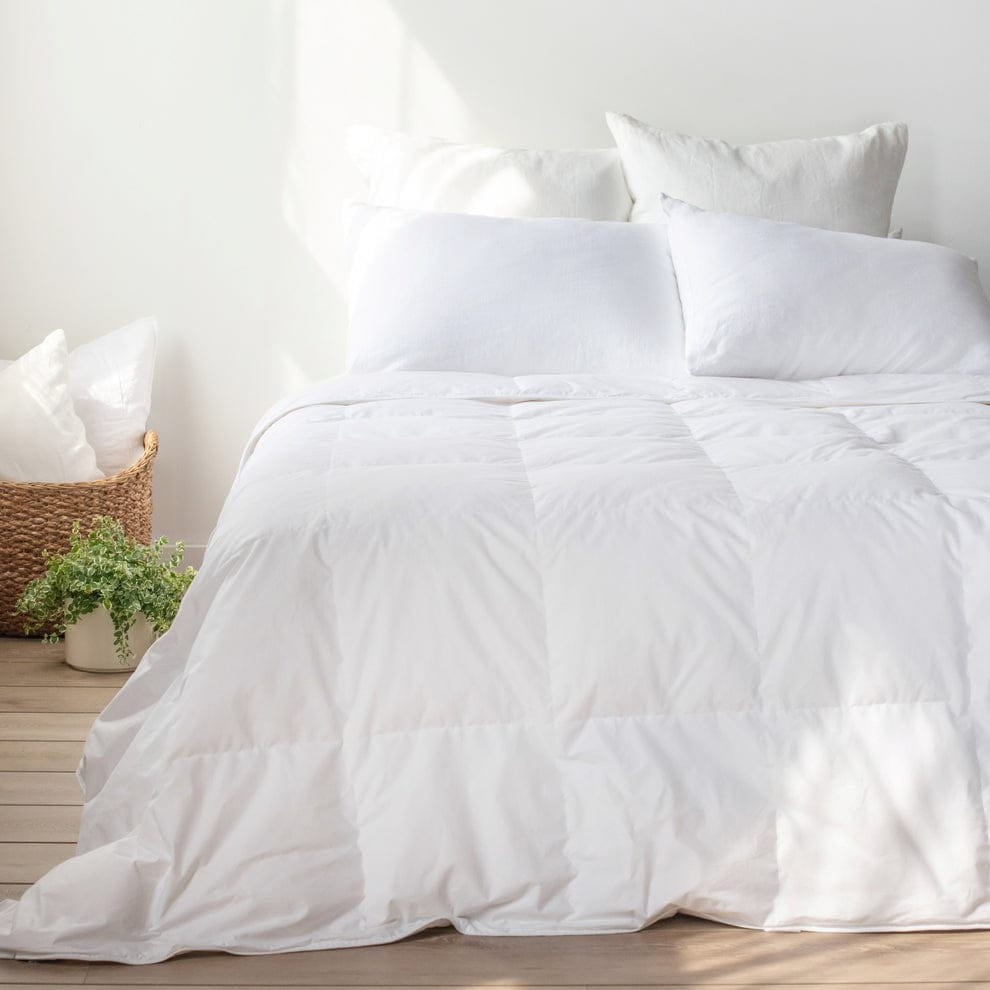 Twin White Cotton Feather & Down Duvet Comforter Insert