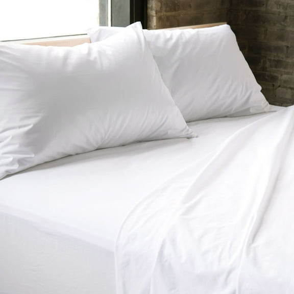 BOKSER Superior Hospitality Sateen Hotel Flat Sheet - White - Full - 300TC - Bulk Case of 24, Designed for Hotels, Rentals, Multi-Property Use