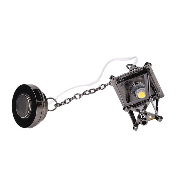 BOKYAN 1:12 Dollhouse Miniature LED Chandelier Black Hanging Victorian Lantern Lamp with Adhesive Magnet, Delicate Doll House Furniture Ornament (4.4 in / 11.2 cm)