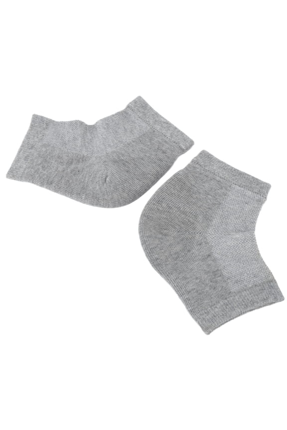 1 Pair Heel Socks Moisturizing Humectant Natural Hypo Allergenic Vitamin E Mineral Oil Gel Socks For Dry Cracked Heels Foot Care Spa Gray 10 inches / 25.4 cm