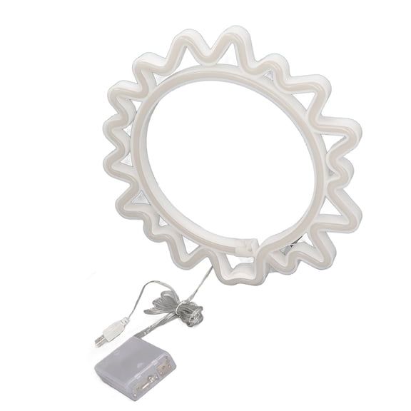 BOKYAN 10.6 Inches Sun Neon Light Sign USB / Battery Operated LED Sunflower Wall Decor Lamp for Home Bar Party (10.6 in / 27 cm)