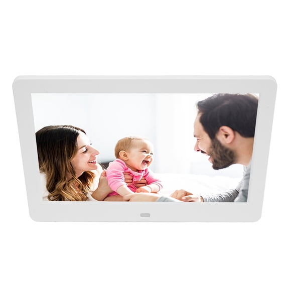 BOKYAN 10 Inch Digital Photo Frame FHD 1080p IPS Display Wall Mountable Remote Control Electronic Picture Album Video Player Home Decor White US Plug 110-240V