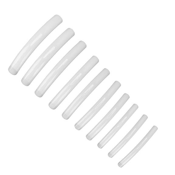 BOKYAN 10 Pcs Extra Long Square Flat False Nail Tips Natural Color Art Extension Kit 3.58 inches / 9.1 cm