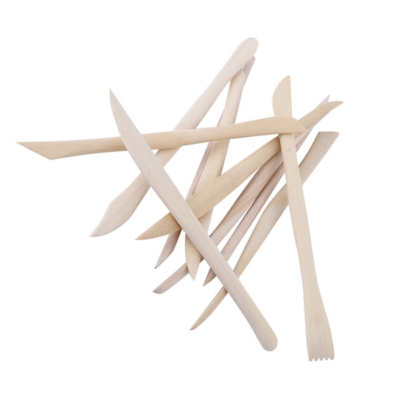 BOKYAN 10-Piece Double-Ended Boxwood Clay Sculpting Tool Kit for Polymer Clay, Pottery, and Ceramics, Wood Handled Tools for Carving, Modeling, and Smoothing (5.7 - 6.1 Inches / 14.5 - 15.6 cm)