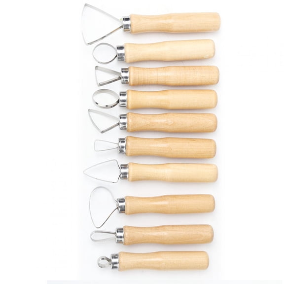 BOKYAN 10 Pieces Clay Pottery Sculpture Ribbon Carving Tools Set for Wax Soap Modelling and Ceramics DIY
