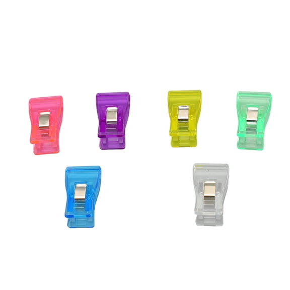 BOKYAN 100 Pieces Multifunction Clips Colorful Transparent Plastic Flat Tail Clip Set for Hanging Photo Clothes Binding Memos, 9.06 x 6.30 in (23x16cm)