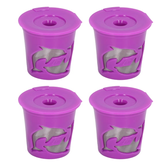 BOKYAN 100ML 4Pcs Refillable Reusable Coffee Capsule Cup Filter Pods (3.4 oz / 100 ml) for Coffee Machine Accessories