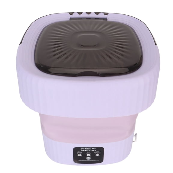 BOKYAN 10L Foldable Washing Machine, Portable Mini Underwear Laundry Machine with Drain Basket, Violet EU Plug (11.6 x 11.4 inches / 29.5 x 29 cm)