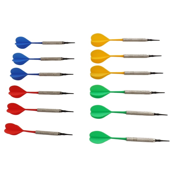 BOKYAN 12PCS Soft Tip Darts Set for Beginners, Plastic Professional Indoor Darts Package with 100PCS Replacement Dart Tips for Electronic Dartboard Games, Safe and Durable Entertainment