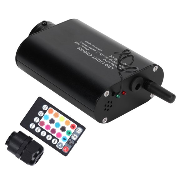 BOKYAN 12W RGBW Fiber Optic Light Engine with Remote Control Bluetooth APP Voice Control Automotive Interior Star Ceiling Lighting Kit Universal Fit 3.9 inches / 10 cm