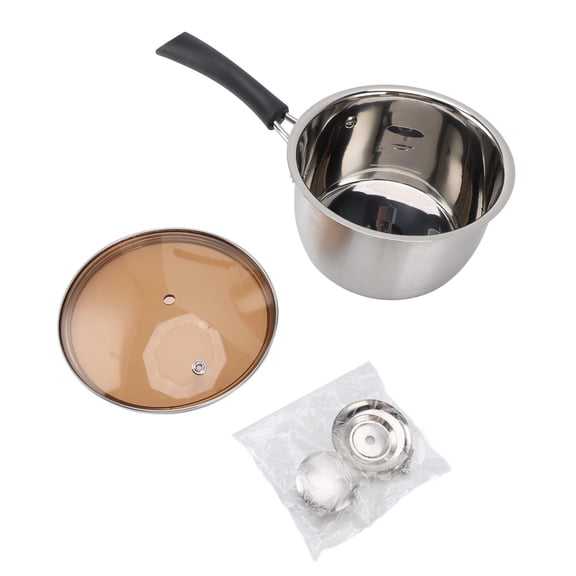 BOKYAN 14cm Composite Steel Milk Pan – Rapid Heat Transfer, Anti‑Scald Single Handle, Versatile Soup & Rice Cooker