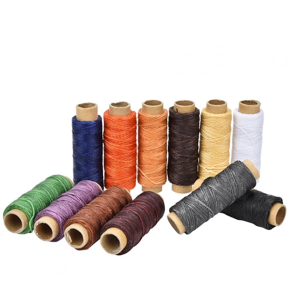 BOKYAN 150D Waxed Thread for Leather Crafts and Hand Stitching, 12 Colors Heavy Duty Sewing Thread Set, 50 Meters / 54.6 Yards Per Roll, Professional DIY Tools for Shoe Repair and Bookbinding