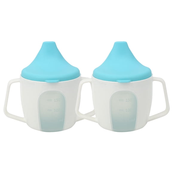 BOKYAN 150ml Baby Sippy Cup, 2.8in Mouth, AntiChoking, NonSlip Handles, PolkaDot Design, 2 Pack  EasyClean, LeakProof, InfantFriendly