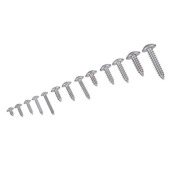 BOKYAN 180Pcs M3 M4 M5 M6 Stainless Steel Flat Head Self Tapping Screws Assortment Set, Premium Hardware Accessory Screws Kit for Multiple Purpose (7.09 x 3.94 in / 18.0 x 10.0 cm)