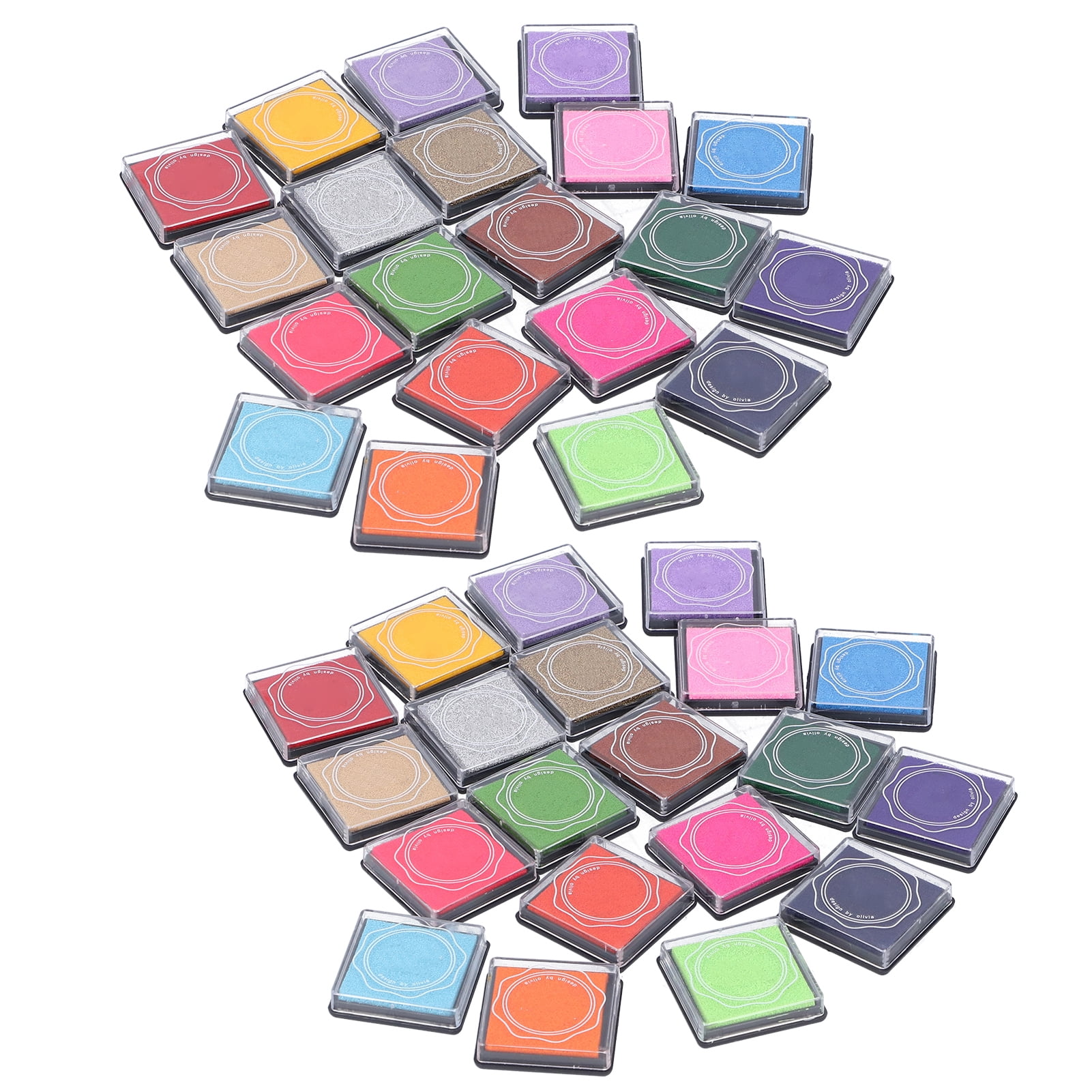 BOKYAN 2 Box Stamp Pad 40 Pcs 20 Colors Non-Toxic Washable Finger Ink Pads for Kids Arts Crafts HandMade DIY Card Making Scrapbooking Supplies (8.27 inches / 21 cm)