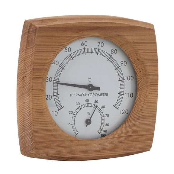 BOKYAN 2-In-1 Indoor Cedar Wood Thermo-Hygrometer for Steam Room and Sauna Accessories (5.1 inches / 13 cm)