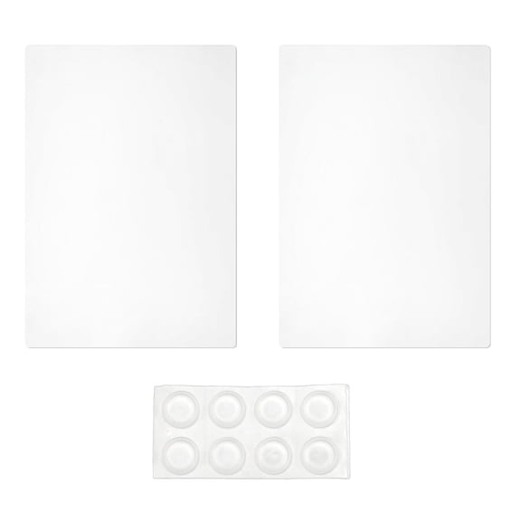 BOKYAN 2-Pack Acrylic Cutting Boards 32x22.5cm with Non-Slip Pads Transparent, Dishwasher Safe, Ideal for Kitchen, Camping & Restaurants