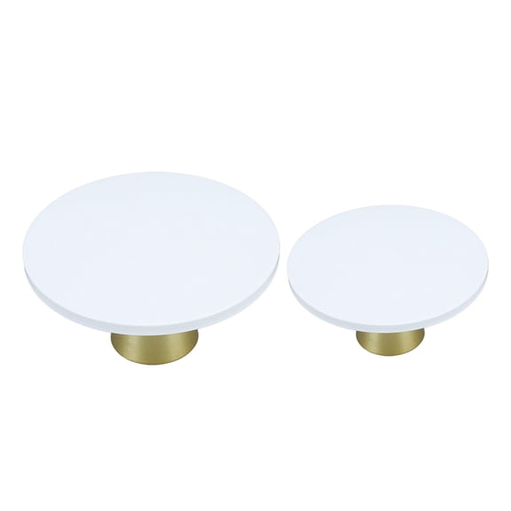 BOKYAN 2Pack Iron Cake Stands  EuropeanStyle Round, Rustic Gold Finish, Ideal for Weddings, Parties & Dessert Displays