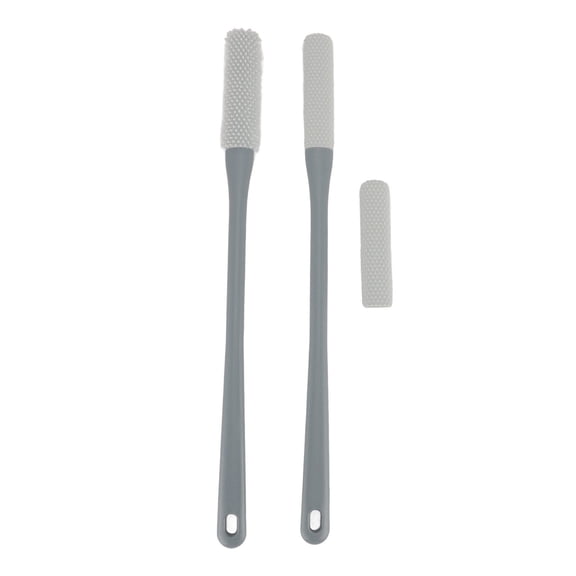 BOKYAN 2‑Pack Toe Cleaning Brush Kit – Soft Bristle Exfoliator, Callus Remover & Itch Relief, Long Handle, Gray