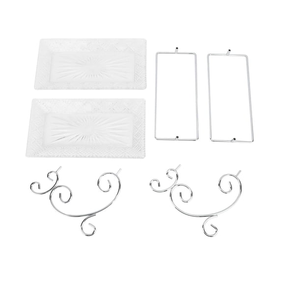 BOKYAN 2Tier Glass & Stainless Steel Buffet Rack  Elegant Dessert & Fruit Display Tray for Parties, Weddings, and Buffets