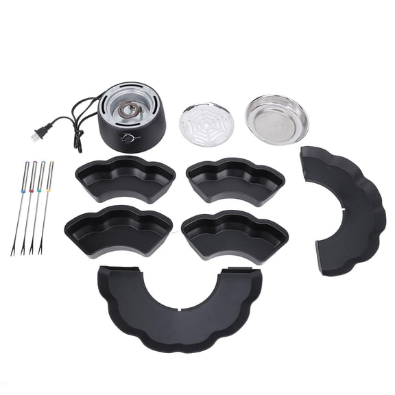 BOKYAN 2-in-1 Electric Smores Maker Stainless Steel Chocolate Fondue & Marshmallow Roaster with Detachable Trays for Parties & Game Nights