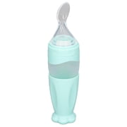 BOKYAN 2 in 1 Silicone Baby Food Feeder   Easy Use Squeeze Spoon with Filter Lid, Multipurpose Rice & Milk Bowl