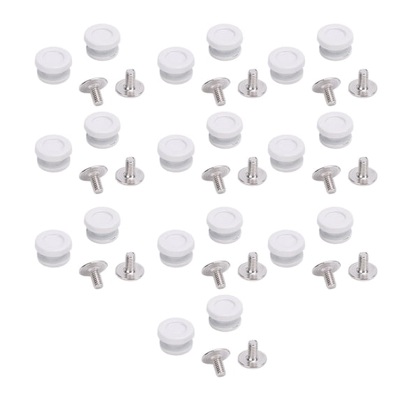 BOKYAN 20 Sets White Shoelace Rivets 9x5mm Eyelet Buttons Fastener Set (0.35 inches / 9 mm)