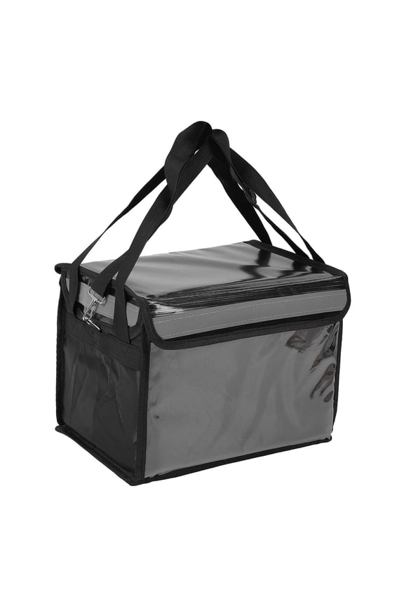 22L Insulated Food Delivery Bag with Bottom Plate, Inner Frame, Shoulder Strap, Hook‑and‑Loop Fastener & Reflective Strips – Reusable Lunch Box & Shopping Bag