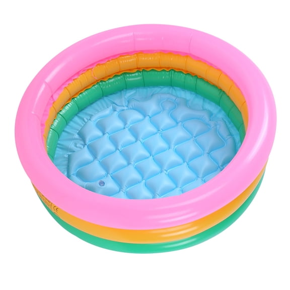 BOKYAN 24-Inch Children Soft Inflatable Swimming Pool, Rainbow Color Small Baby Basin Pool for Toddlers (24 in / 61 cm)