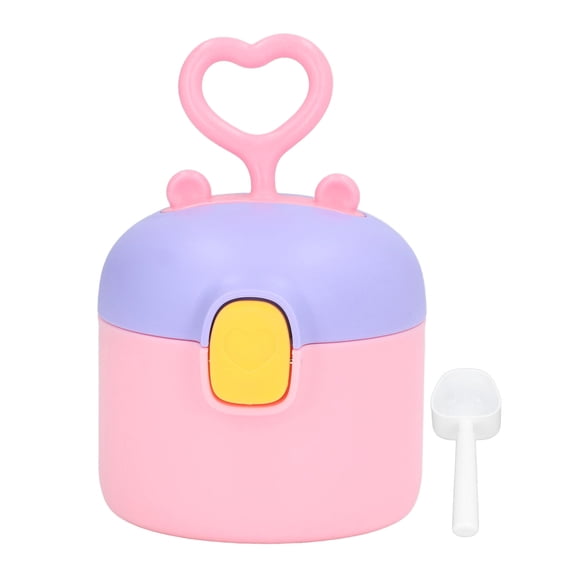 BOKYAN 250ml Portable Milk Powder & Formula Dispenser, FoodGrade PP, BPAFree, Scoop Leveler, Airtight Silicon Seal, Builtin Spoon, Pink