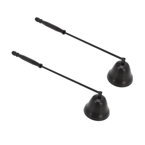 BOKYAN 2pcs Black Candle Extinguisher Metal Flame Snuffer Slip Resistant Long Handle Bell Wick Stopper Tool