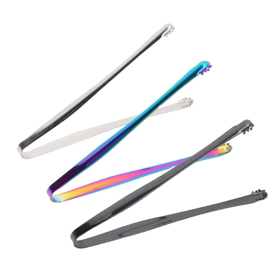 BOKYAN 3Color Stainless Steel Ice Tongs  LongHandle, Dishwasher Safe, MultiUse Kitchen Tool Set