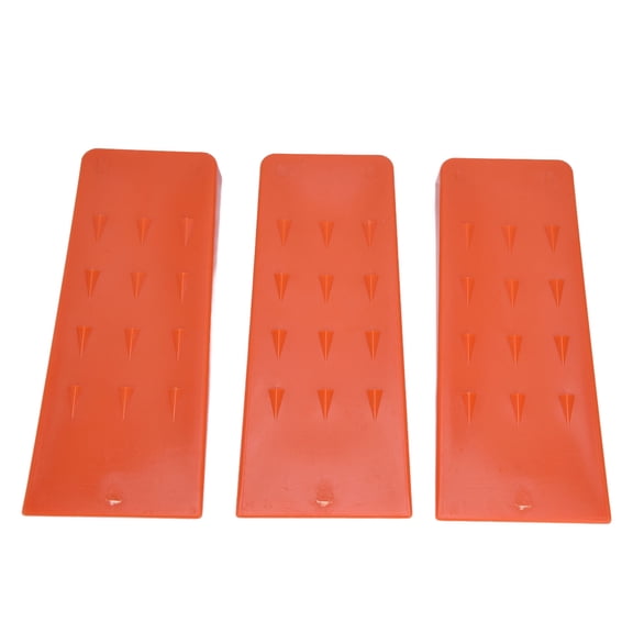 BOKYAN 3 Pcs 8 Inch Spiked Felling Wedges, Plastic Tree Cutting Wedges for Chainsaw Safety, Red