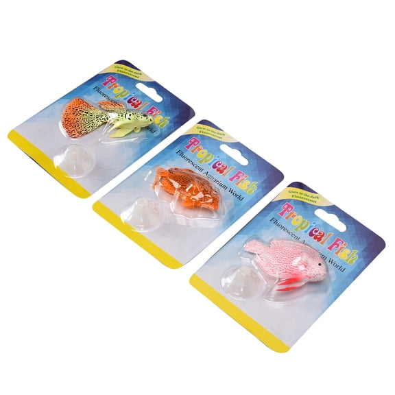 BOKYAN 3-Piece Simulation Tropical Fish Landscaping Decor Fake Guppy Angelfish for Fish Tank Aquarium