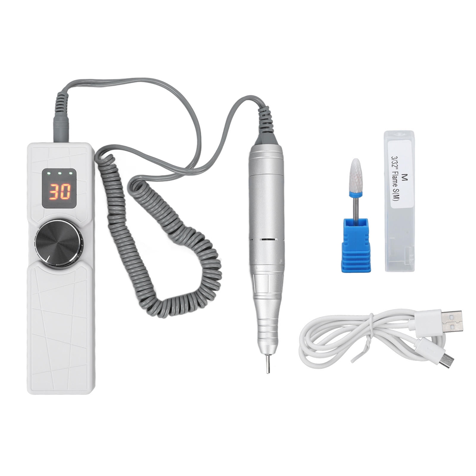 BOKYAN 30,000 RPM Portable Nail Drill Pen with LCD Speed Display, Rechargeable USB Battery, Ergonomic Locking Handle – Ideal for Manicure & Pedicure