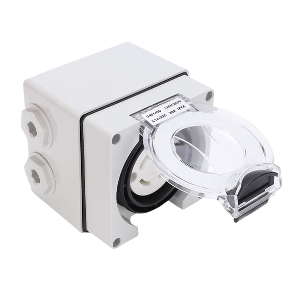 BOKYAN 30 Amp 12 inches / 30.4 cm Generator Power Inlet Box NEMA L14-30C Twist Lock Female Plug IP66 Waterproof Outdoor Receptacle for Home Backup