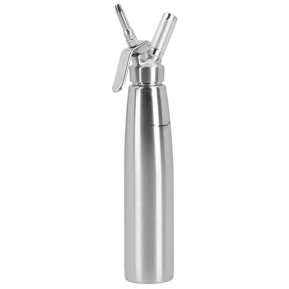 BOKYAN 304 Stainless Steel Cream Whipper Dispenser, 1000ML (33.8 fl oz) Heavy Duty Coffee Dessert Maker DIY Bake Tool Set with 3 Decorating Nozzles and Cleaning Brush