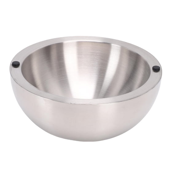BOKYAN 304 Stainless Steel Mixing Bowl Double Layer Insulated Salad Bowl with 2 Water Injection Holes Fruit Serving Bowl for Kitchen Restaurant Large Size (11.81 inches / 30 cm)