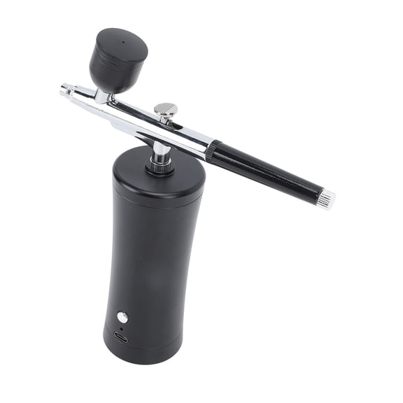 BOKYAN 30PSI Electric Airbrush Kit, Cordless Portable Makeup Airbrush with USB Charging, Professional Set for Nail Art, Tattoo, Cake Decorating, and Model Colouring, Black (7.48 inches / 19 cm)