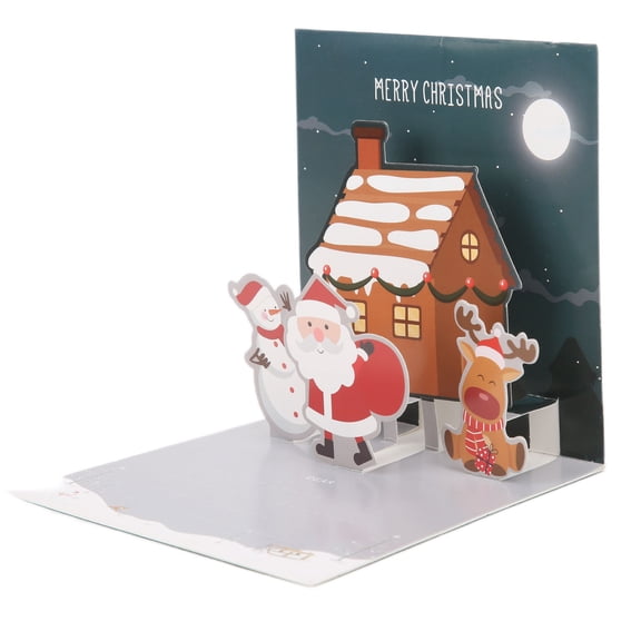 BOKYAN 3D Pop-Up Christmas Greeting Card Special Decorative Paper Envelope Sticker Business Gift Holiday Decor Style E, 4.72 inches / 12 cm