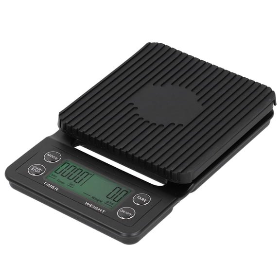 BOKYAN 3kg/0.1g Multifunctional Electronic Coffee Scale LCD Digital Kitchen Food Scale with Timer, High Precision Weighing Supplies, Tare Function, Unit Conversion (5.3x7.7x1.2 in / 13.5x19.5 cm)