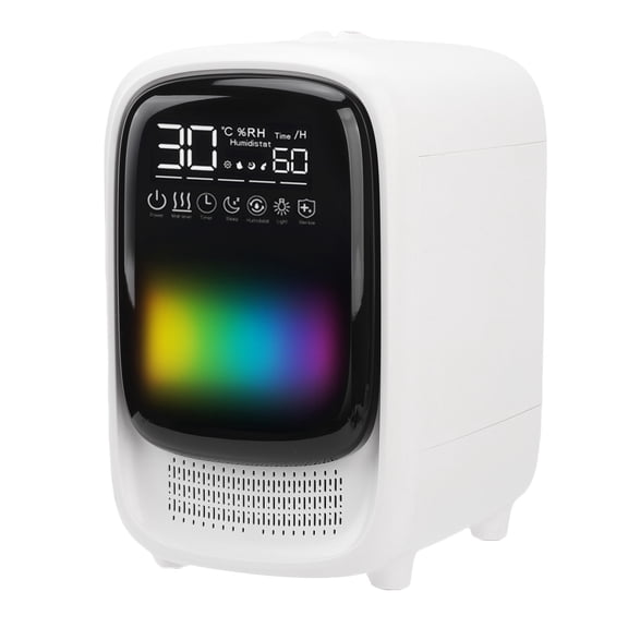 BOKYAN 4 in 1 Humidifier 3.5L / 118oz Large Desktop Humidifier Essential Oil Diffuser Bluetooth Speaker Colorful LED Light US Plug 100-240V 11.8 inches / 30 cm