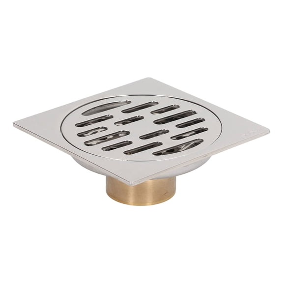 BOKYAN 4 Inch Square Floor Drain Odor & Insect Proof Shallow Drainage System with Pure Copper Core for Bathroom Kitchen Balcony Silver 3.9 in / 10 cm Durable 304 Stainless Steel