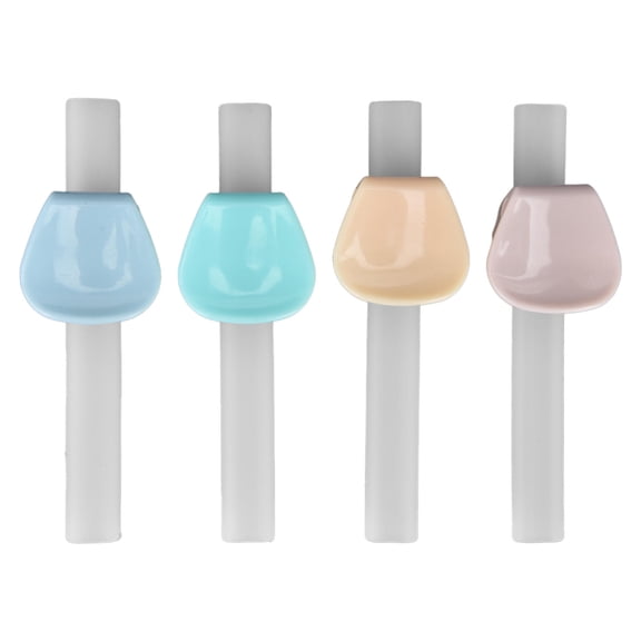 BOKYAN 4Pack Reusable Silicone Toddler Drinking Straws  Soft, HeatResistant, CuttoFit Baby Food & Water Tubes