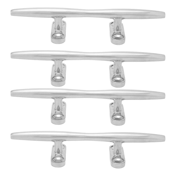 BOKYAN 4 Pcs 6in Dock Cleats 316 Stainless Steel Deck Mooring Rope Tie Down Anchor Cleat Hollow Base for Boat Yacht